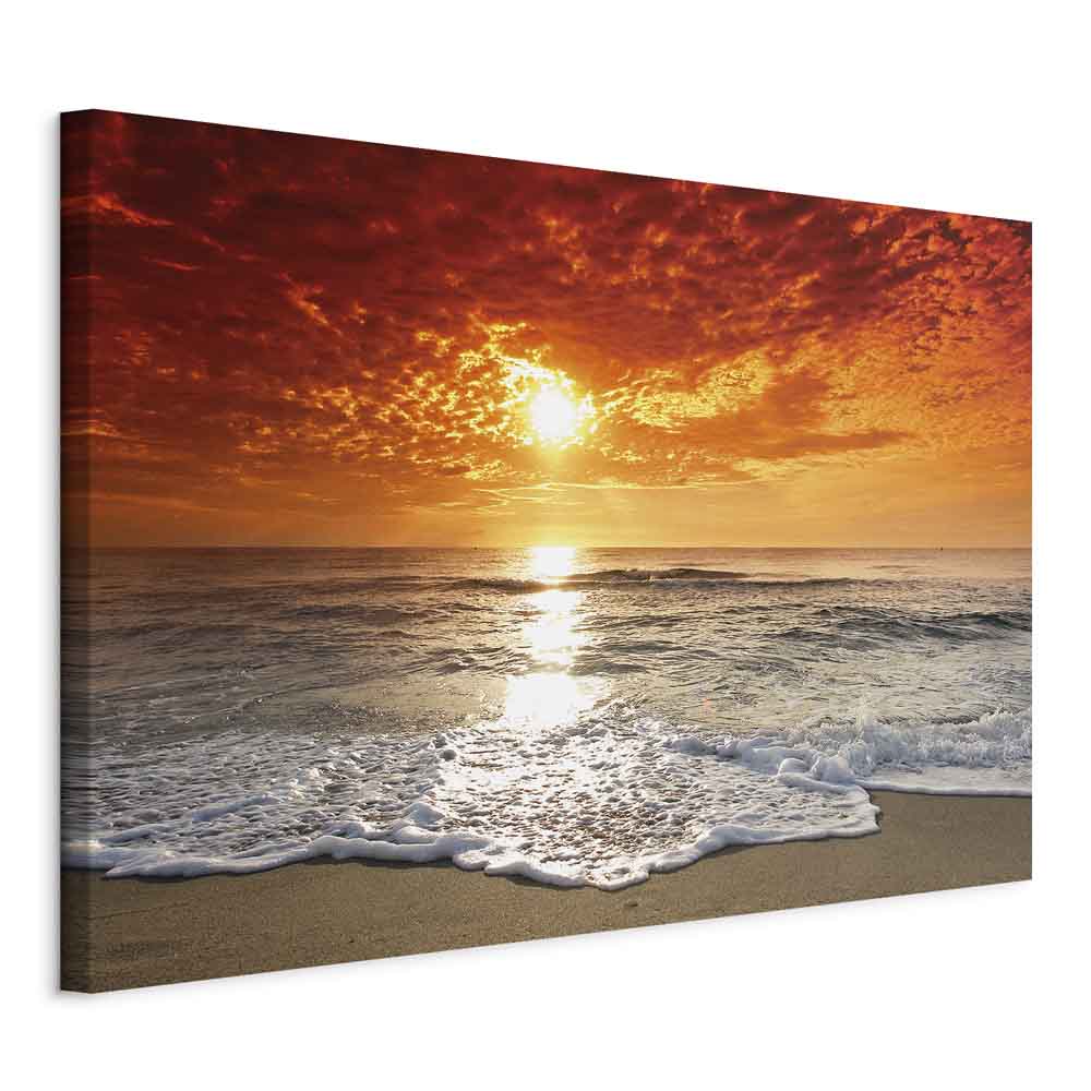 Ocean Waves Beach Landscape Canvas Print