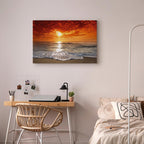 Ocean Waves Beach Landscape Canvas Print