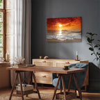 Ocean Waves Beach Landscape Canvas Print