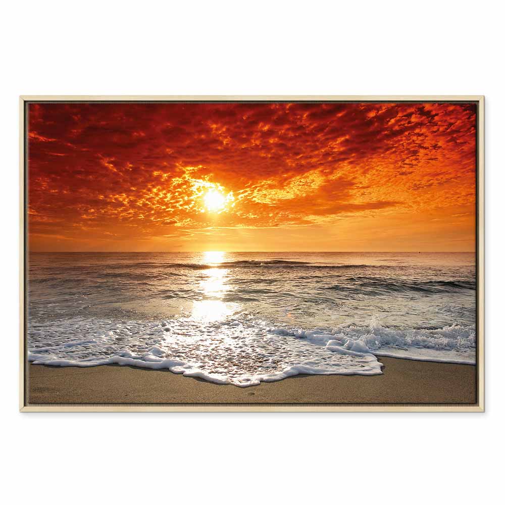 Ocean Waves Beach Landscape Canvas Print