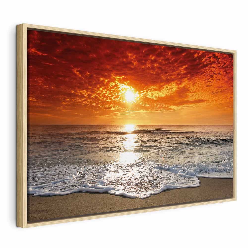 Ocean Waves Beach Landscape Canvas Print