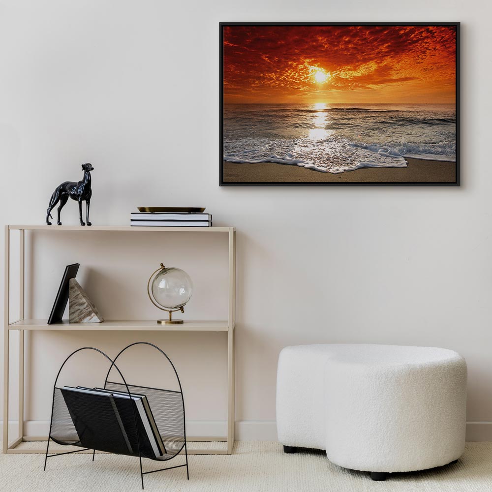 Ocean Waves Beach Landscape Canvas Print