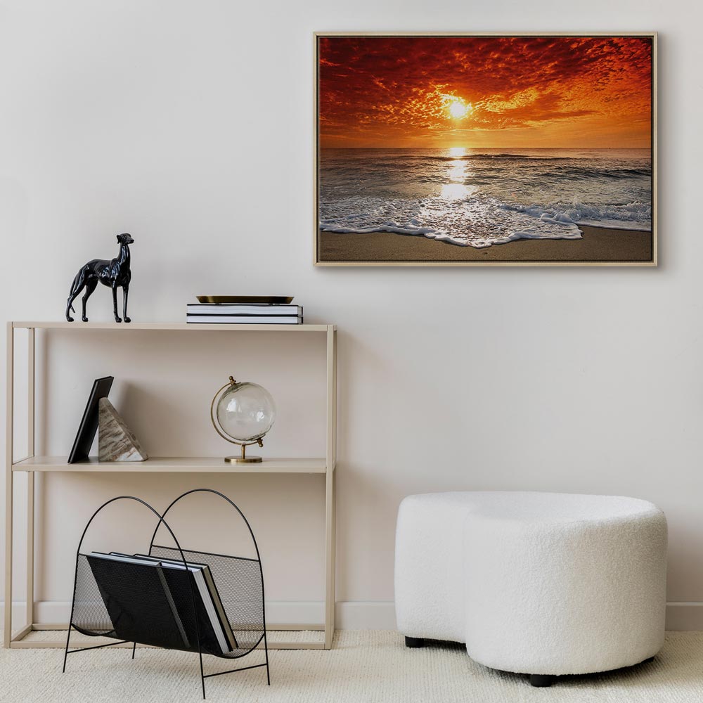 Ocean Waves Beach Landscape Canvas Print