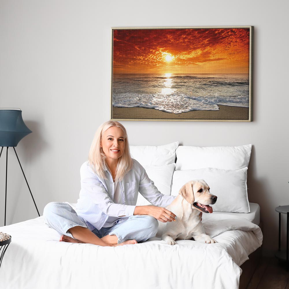 Ocean Waves Beach Landscape Canvas Print