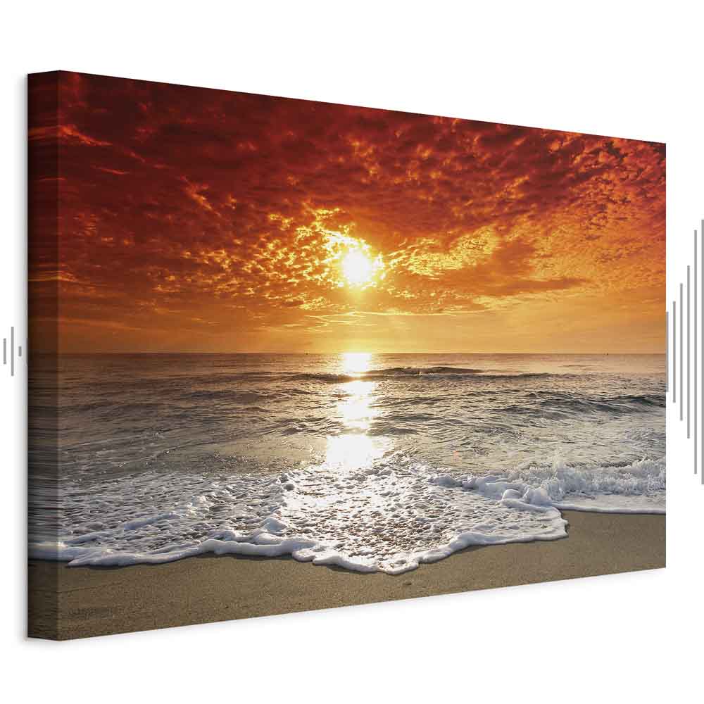 Ocean Waves Beach Landscape Canvas Print