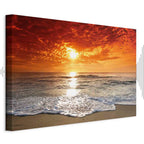 Ocean Waves Beach Landscape Canvas Print