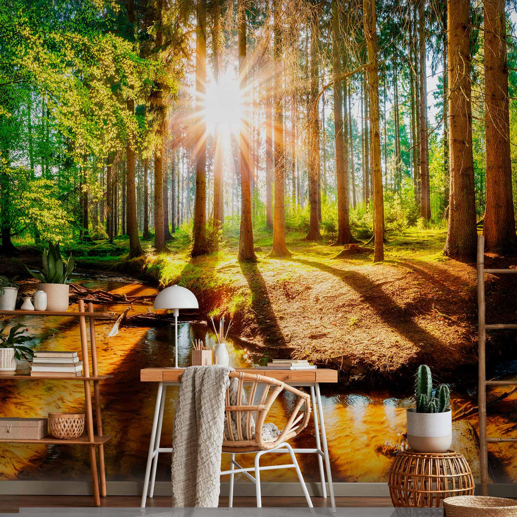 Forest River Landscape Wall Mural