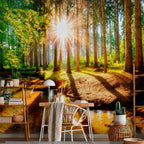 Forest River Landscape Wall Mural