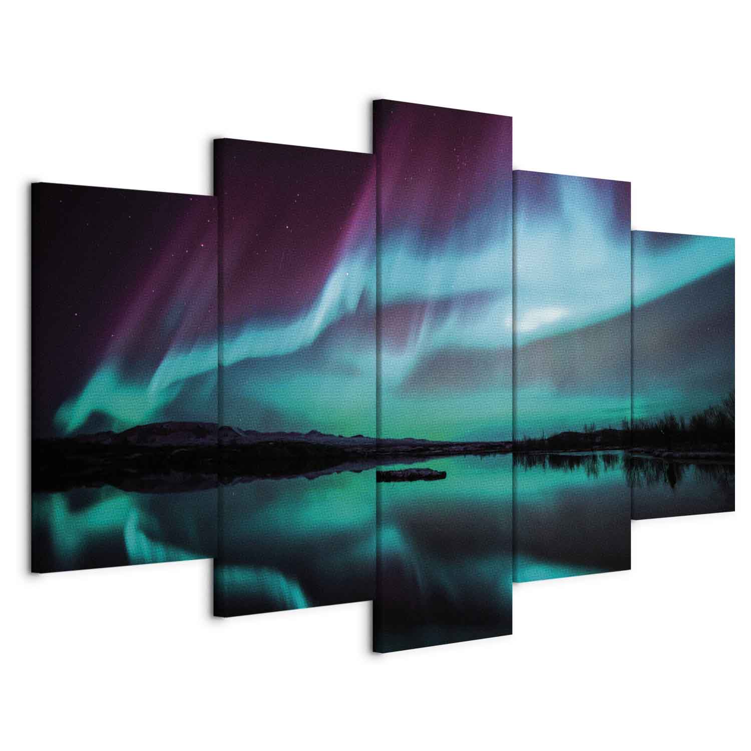 Night Lake Sky Landscape Canvas Print