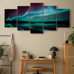 Night Lake Sky Landscape Canvas Print
