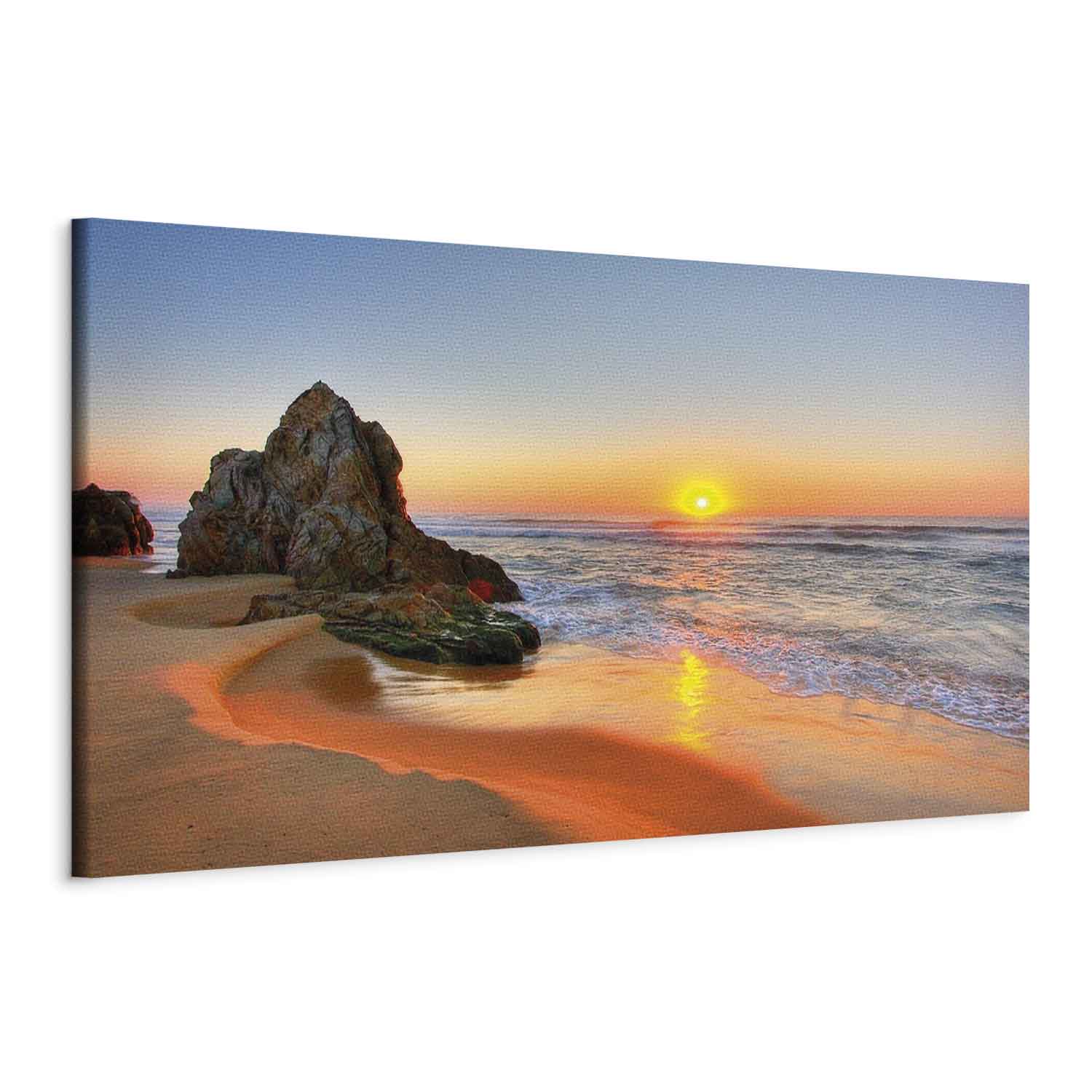 Sea Waves and Stone Narrow Canvas Print
