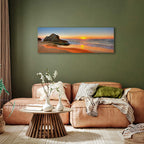 Sea Waves and Stone Narrow Canvas Print