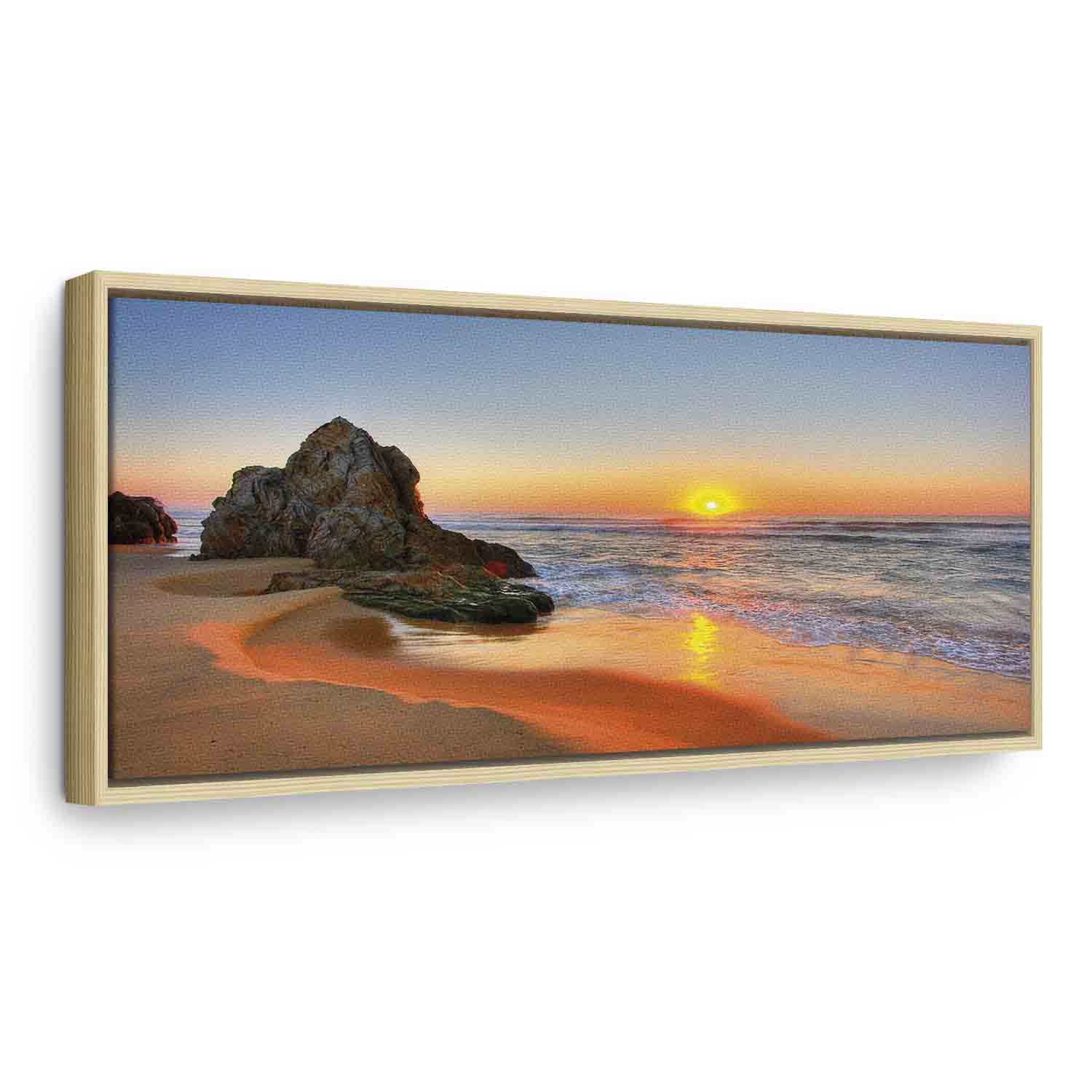 Sea Waves and Stone Narrow Canvas Print