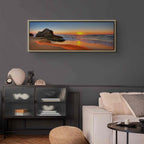 Sea Waves and Stone Narrow Canvas Print