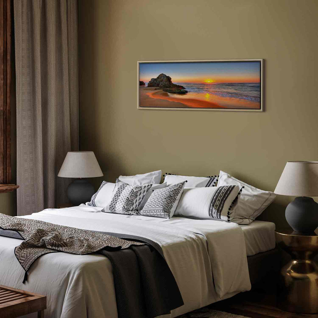 Sea Waves and Stone Narrow Canvas Print