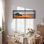 Sea Waves and Stone Narrow Canvas Print