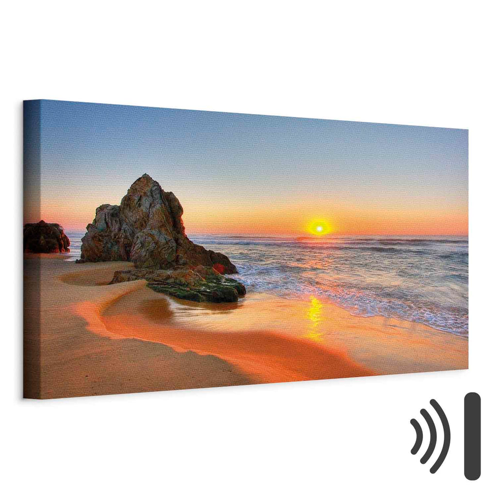Sea Waves and Stone Narrow Canvas Print