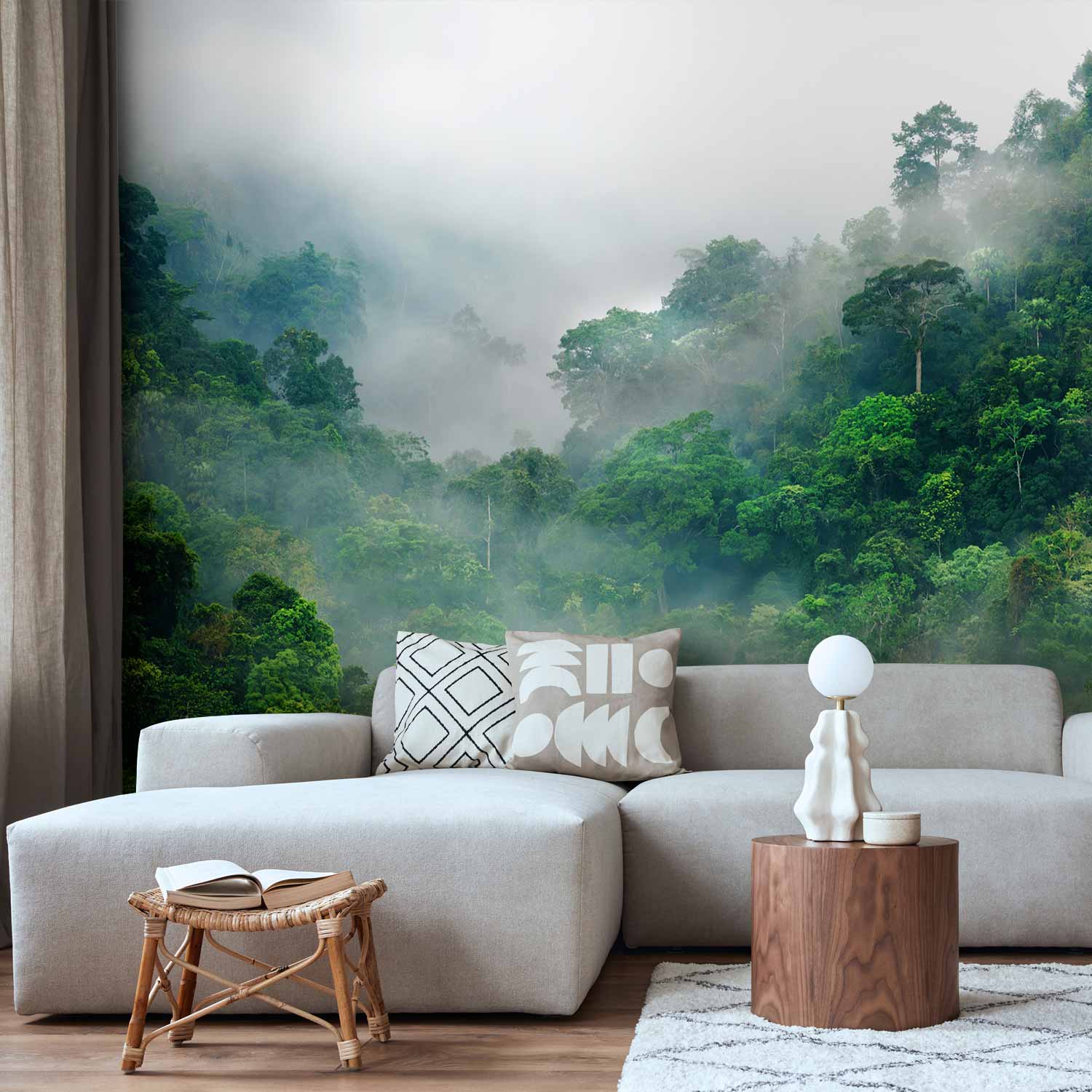 Misty Forest Morning Fog Wall Mural