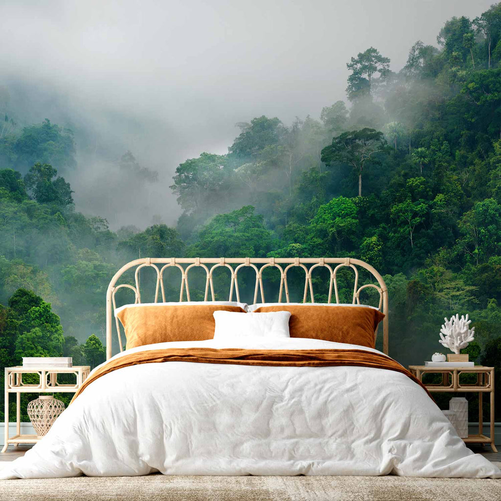 Misty Forest Morning Fog Wall Mural