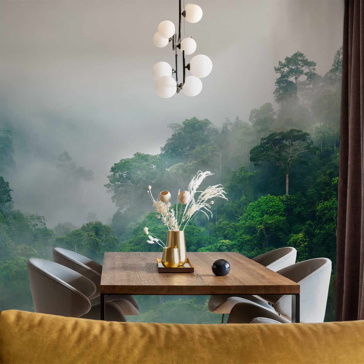 Misty Forest Morning Fog Wall Mural