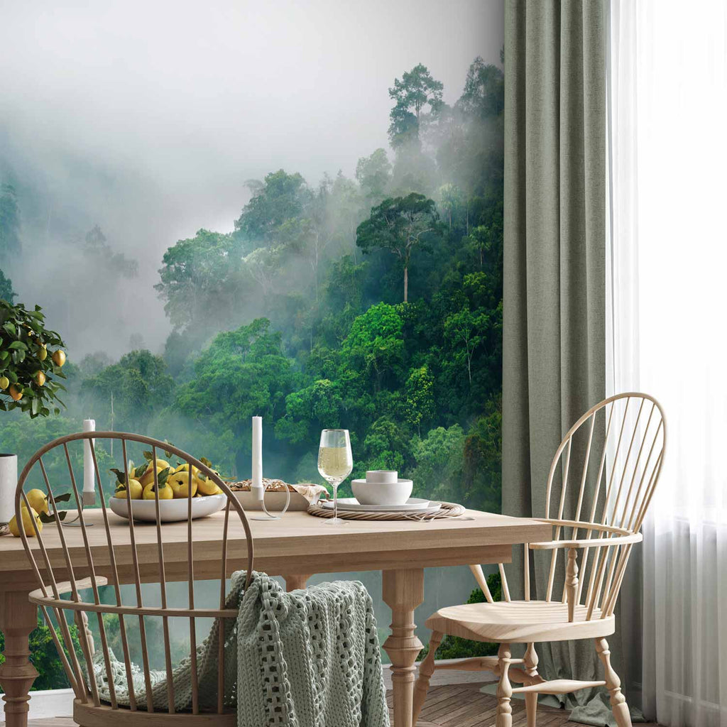 Misty Forest Morning Fog Wall Mural