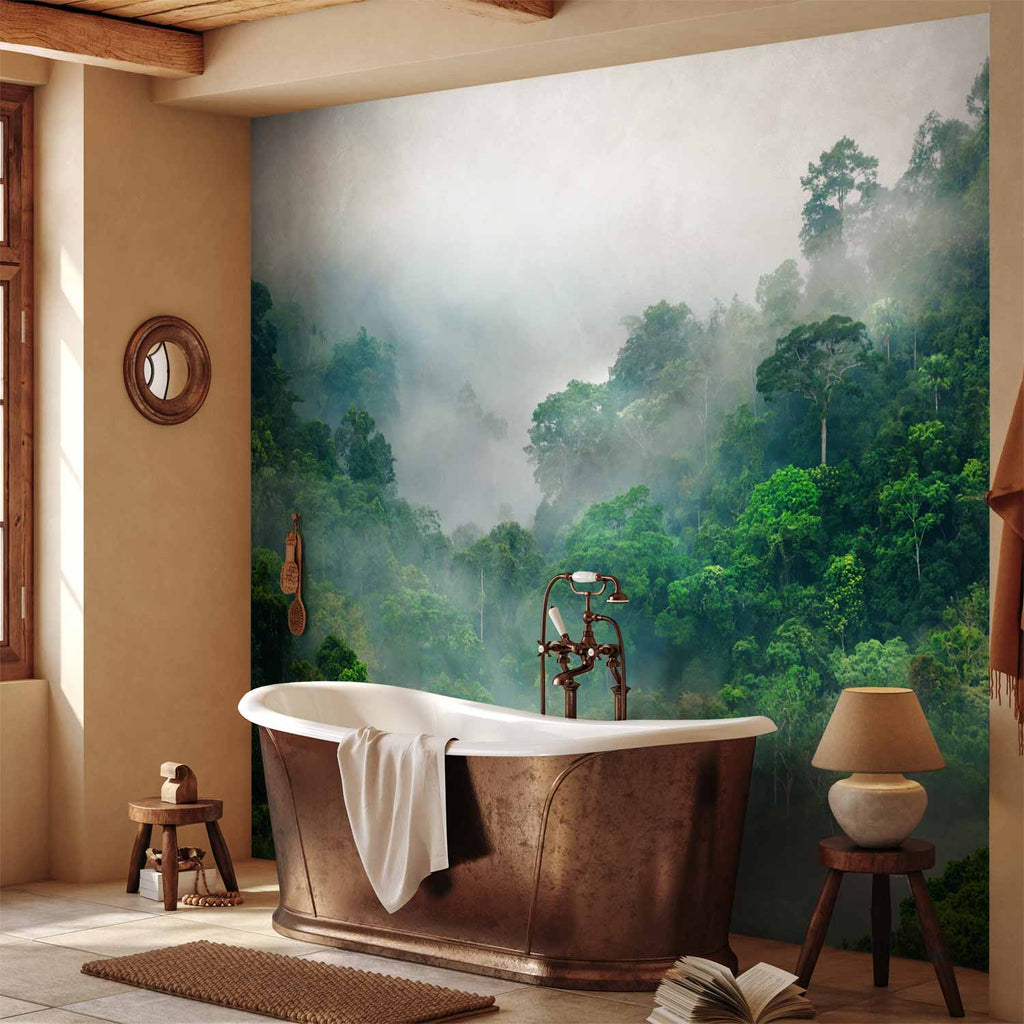 Misty Forest Morning Fog Wall Mural