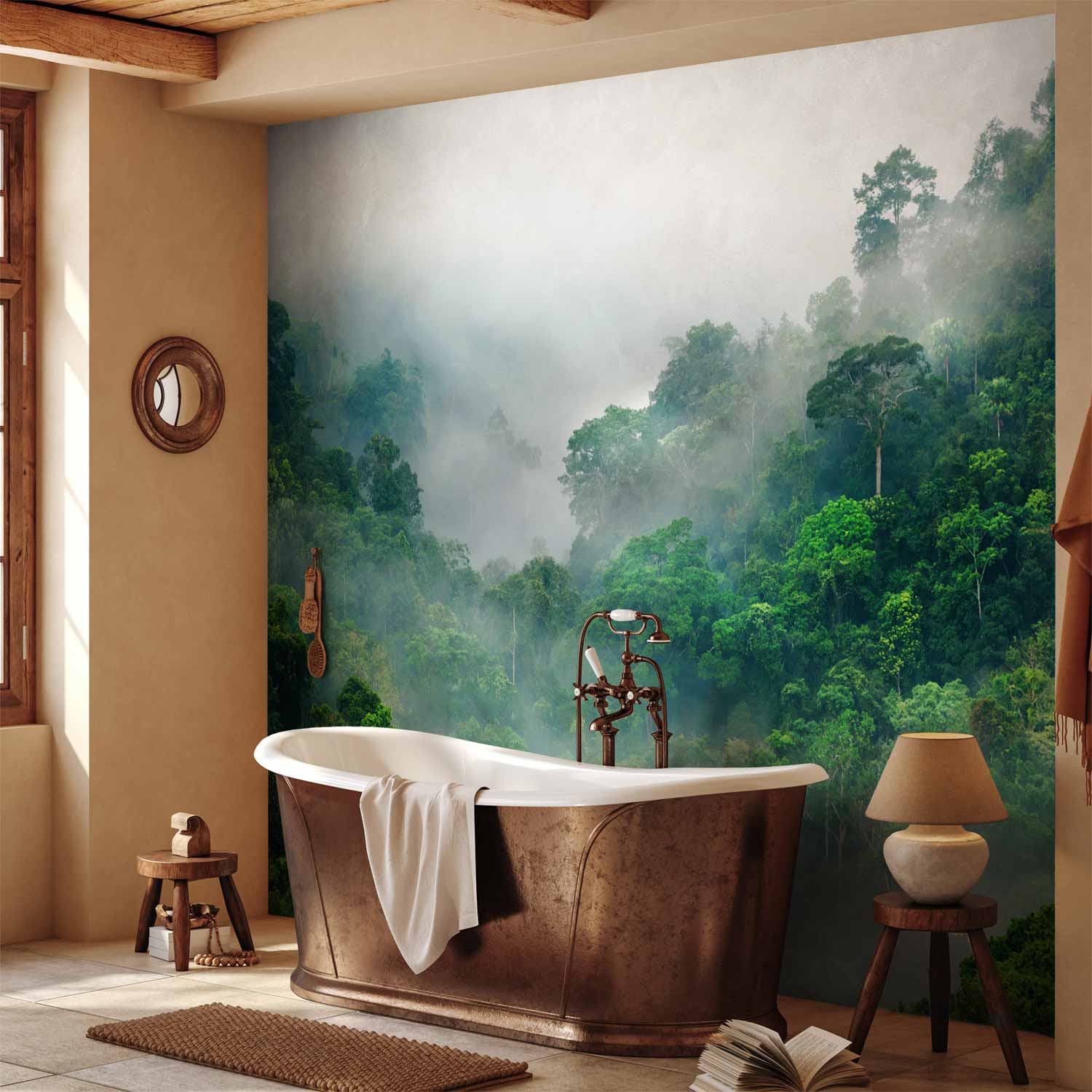 Misty Forest Morning Fog Wall Mural