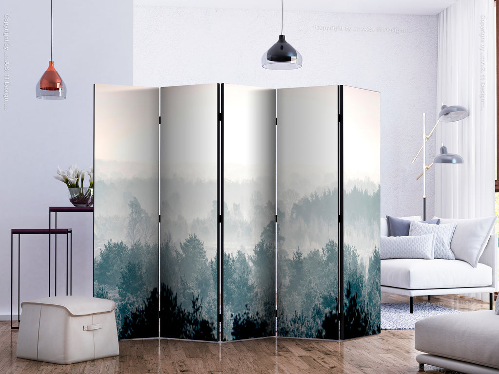 Winter Forest Landscape 5-Panel Room Divider