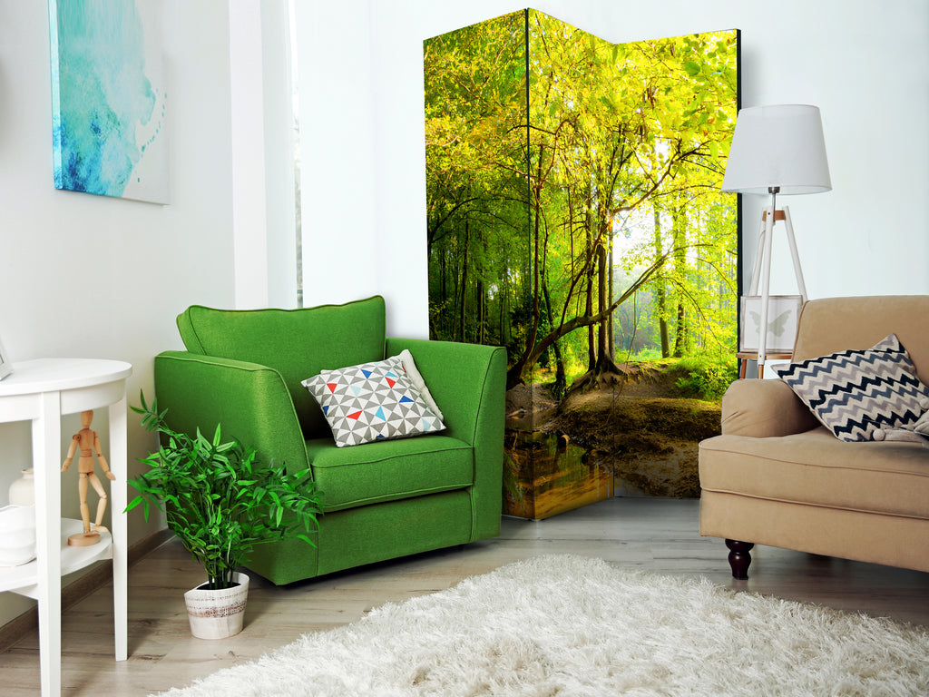 Forest Clearing Landscape 3-Panel Room Divider