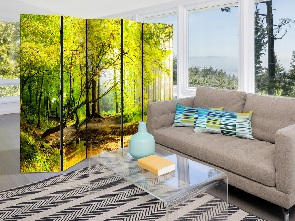 Forest Clearing Landscape 5-Panel Room Divider