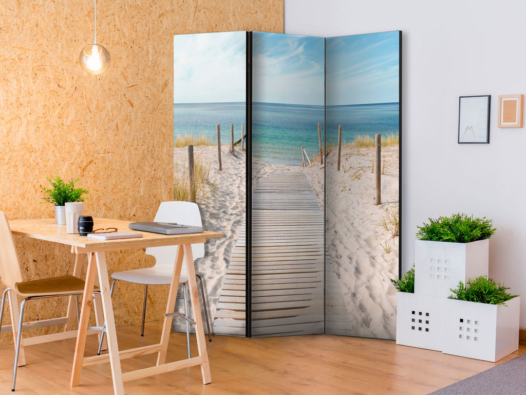 Seaside Holiday Landscape 3-Panel Room Divider