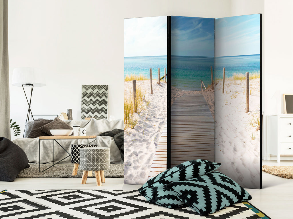 Seaside Holiday Landscape 3-Panel Room Divider