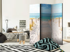 Seaside Holiday Landscape 3-Panel Room Divider