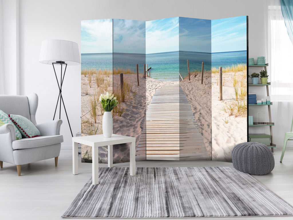 Seaside Holiday Landscape 5-Panel Room Divider