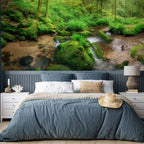 Humid Forest Green Landscape Wall Mural