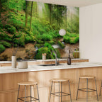 Humid Forest Green Landscape Wall Mural
