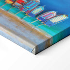 Colourful Boats Sea Canvas Print