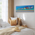 Colourful Boats Sea Canvas Print