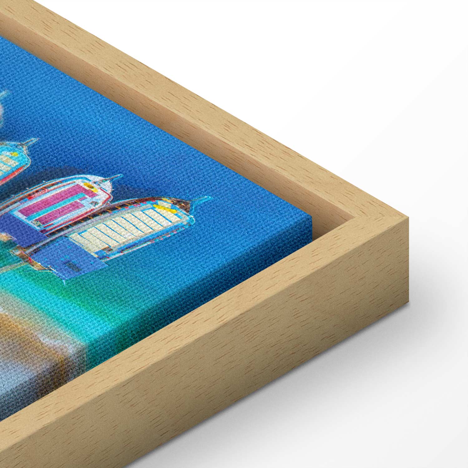 Colourful Boats Sea Canvas Print