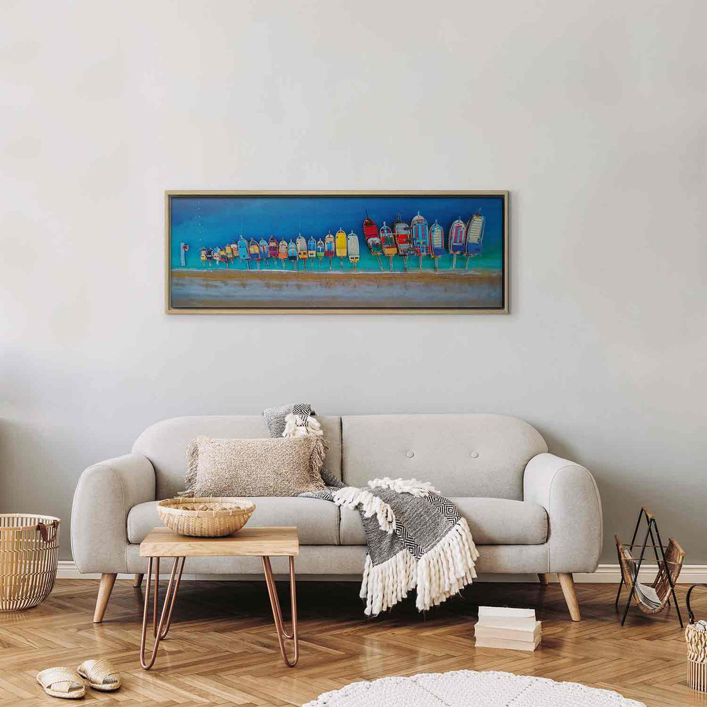 Colourful Boats Sea Canvas Print