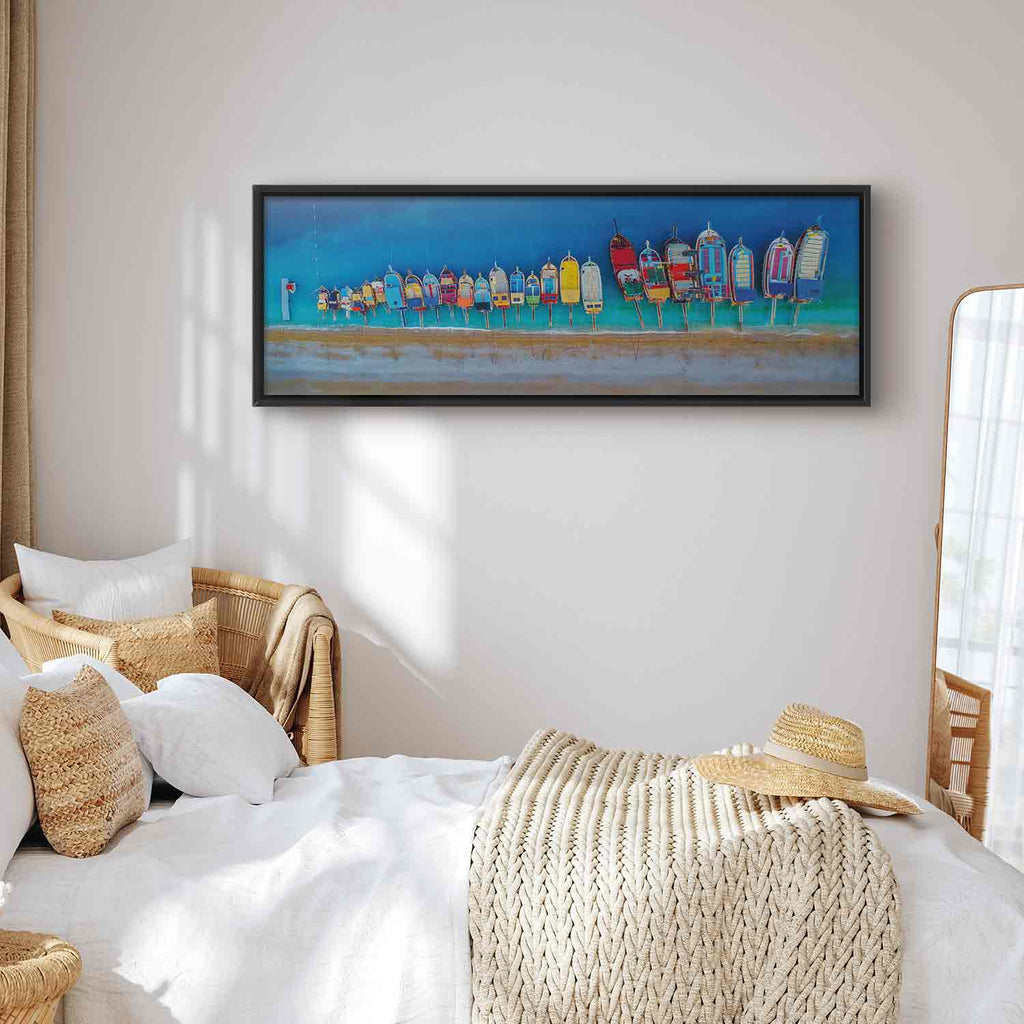 Colourful Boats Sea Canvas Print