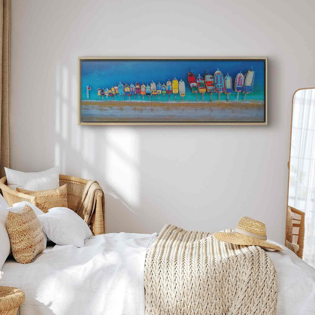 Colourful Boats Sea Canvas Print