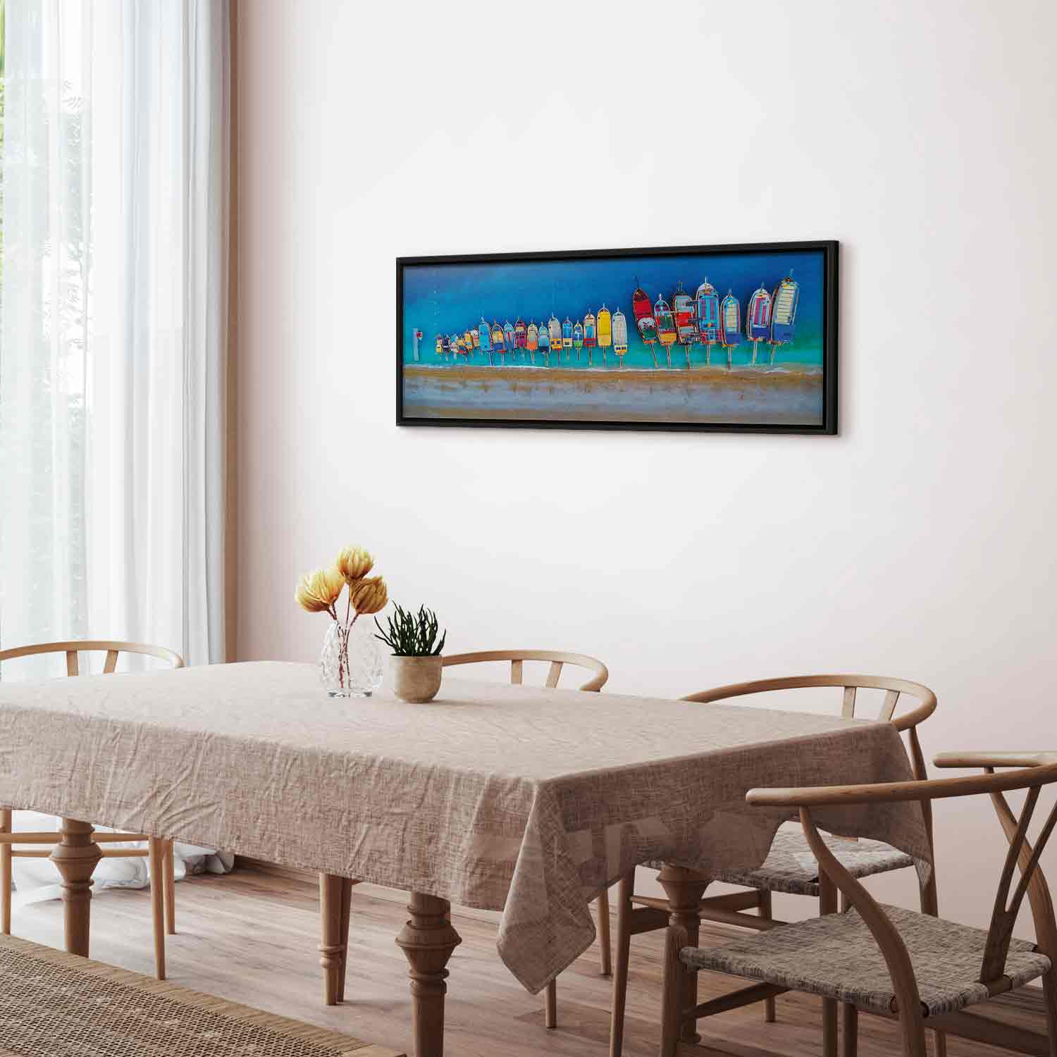 Colourful Boats Sea Canvas Print