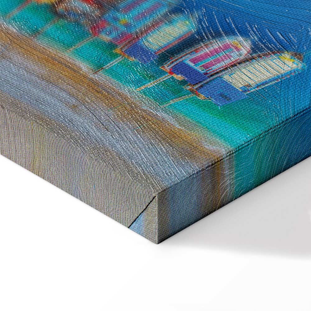 Colourful Boats Sea Canvas Print