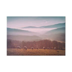Sheep Mountain Landscape Rustic Canvas Print