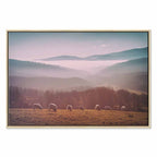 Sheep Mountain Landscape Rustic Canvas Print