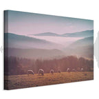 Sheep Mountain Landscape Rustic Canvas Print