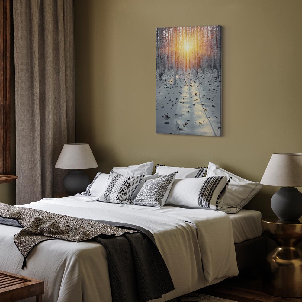 Winter Forest Landscape Vertical Canvas Print