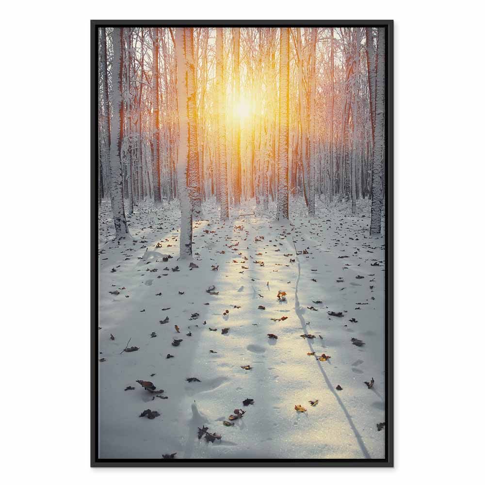 Winter Forest Landscape Vertical Canvas Print