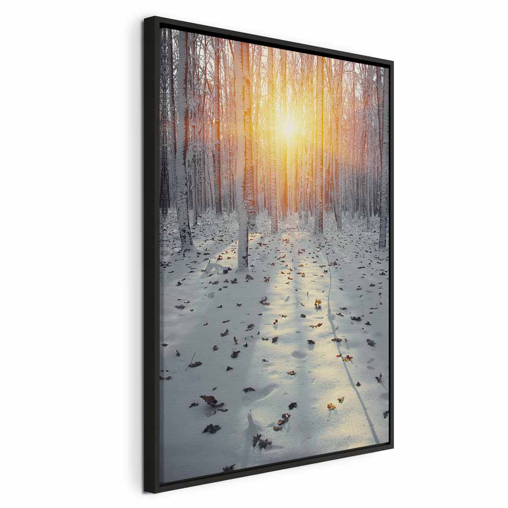 Winter Forest Landscape Vertical Canvas Print